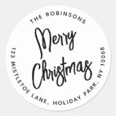 Sticker Rond N'Importe Quel Texte Brossé Script Retourner Adres (Devant)