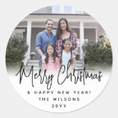 Sticker Rond N'Importe Quel Texte Moderne Script Simple Photo N (Devant)