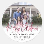 Sticker Rond N'Importe Quel Texte Typographie De Script Rouge S (Devant)