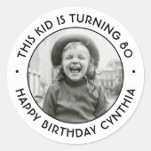 Sticker Rond N'IMPORTE QUELLE Fête Anniversaire Chic Photo Simp (Devant)