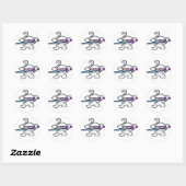 Sticker Rond Ninja blanc sur garde-sans mots (Feuille)