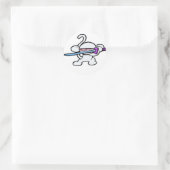 Sticker Rond Ninja blanc sur garde-sans mots (Sac)