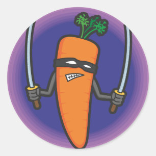 Sticker Rond Ninja Carrot