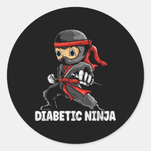 Sticker Rond Ninja diabétique Mois de sensibilisation au diabèt
