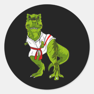 Sticker Rond Ninja Dinosaur Arts martiaux Funny Judo Karate Din
