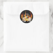 Sticker Rond Ninja en feu (Sac)