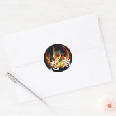 Sticker Rond Ninja en feu (Enveloppe)