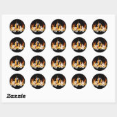 Sticker Rond Ninja en feu (Feuille)