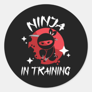 Sticker Rond Ninja En Formation - Karate Taekwondo Martial Mixt