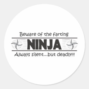 Sticker Rond ninja fart