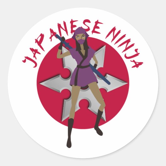 Sticker Rond Ninja Girl (Devant)