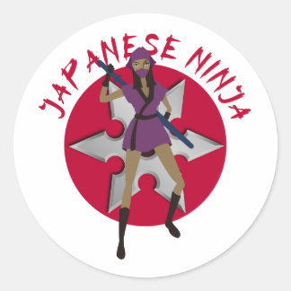 Sticker Rond Ninja Girl