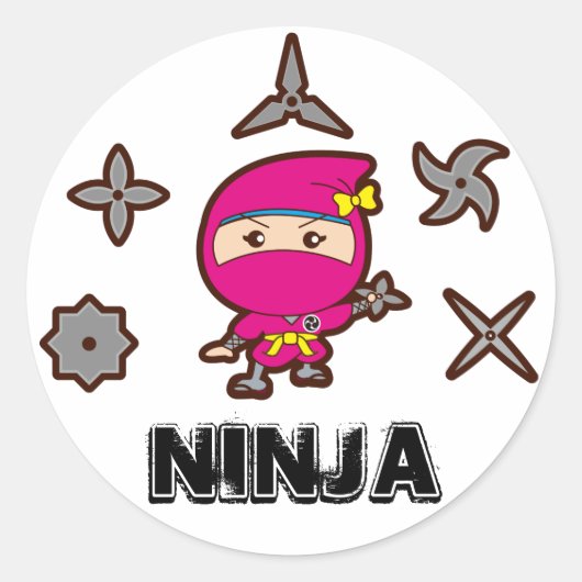 Sticker Rond Ninja Girl (Devant)