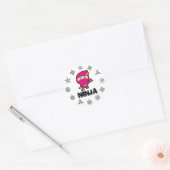Sticker Rond Ninja Girl (Enveloppe)