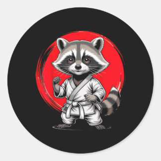 Sticker Rond Ninja Karaté Jiu-Jitsu Judo Arts Martiaux Raton La