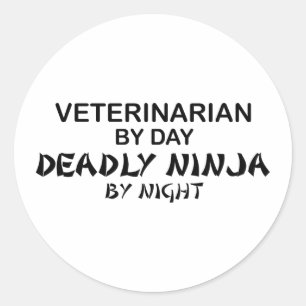 Sticker Rond Ninja mortel vétérinaire