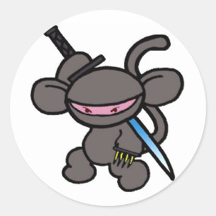 Sticker Rond Ninja noir - pas de mots