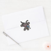 Sticker Rond Ninja noir - pas de mots (Enveloppe)