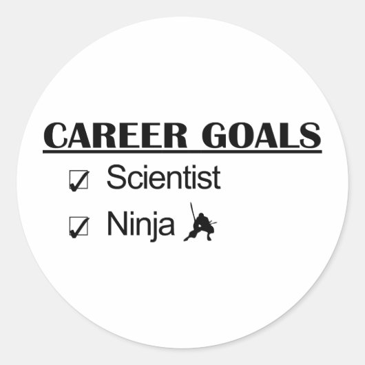 Sticker Rond Ninja Objectifs de carrière - Scientifique (Devant)