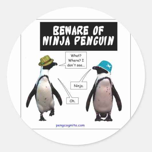 Sticker Rond Ninja penguin (Devant)