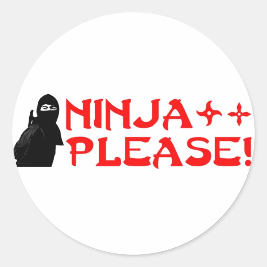 Sticker Rond Ninja Please2 (Devant)