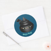 Sticker Rond Ninja Poop Emoji (Enveloppe)