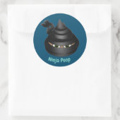 Sticker Rond Ninja Poop Emoji (Sac)