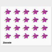 Sticker Rond Ninja rose sur garde-sans mots (Feuille)