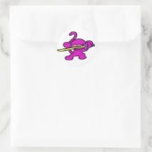 Sticker Rond Ninja rose sur garde-sans mots (Sac)