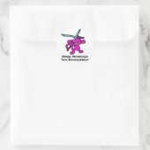 Sticker Rond Ninja rose sur la tête (Sac)