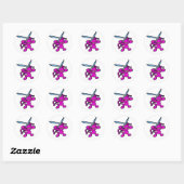 Sticker Rond Ninja rose sur tête - pas de mots (Feuille)