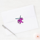 Sticker Rond Ninja rose sur tête - pas de mots (Enveloppe)