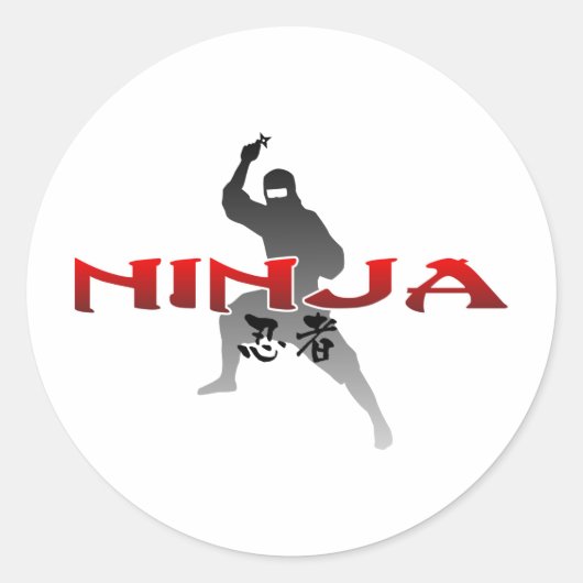 Sticker Rond Ninja Silhouette (Devant)