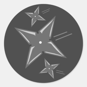 Sticker Rond Ninja Stars
