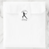 Sticker Rond Ninja Swordswoman Silhouette Thunder_Cove (Sac)