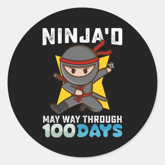 Sticker Rond Ninja'd May Way through 100 Days of School (Devant)