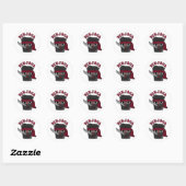 Sticker Rond Ninjava Funny Ninja Java Pun café (Feuille)