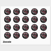 Sticker Rond Ninjava Funny Ninja Javascript Coffee Pun Dark BG (Feuille)