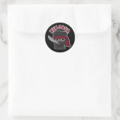 Sticker Rond Ninjava Funny Ninja Javascript Coffee Pun Dark BG (Sac)