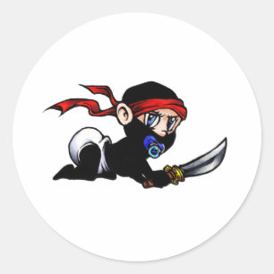 Sticker Rond Ninjutsu bébé Ninja