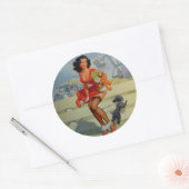 STICKER ROND NIP UP GIRL (Enveloppe)