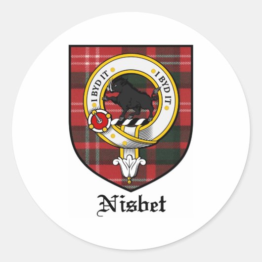 Sticker Rond Nisbet Clan Crest Badge Tartan (Devant)