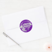 Sticker Rond Niseko Japon logo gris violet ski (Enveloppe)
