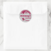 Sticker Rond Niseko Japon snowboard rose art souvenir autocolla (Sac)