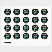 Sticker Rond NIVEAU 100 DAYS OF SCHOOL Video Game Teachers (Feuille)