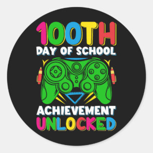 Sticker Rond Niveau 100 Jour De L'École Jeu Déverrouillé 100e J