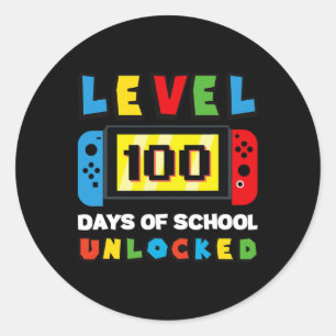 Sticker Rond Niveau 100 Jours De Jeux Vidéo De Gamer Déverrouil