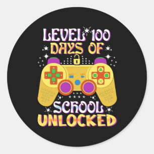 Sticker Rond Niveau 100 Jours De L'École Joueur Déverrouillé Am