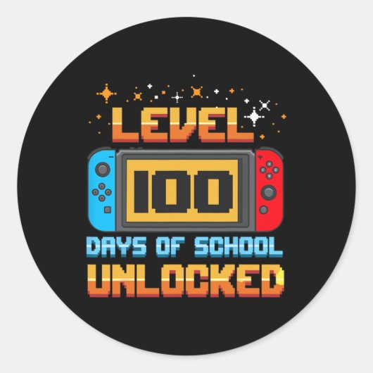 Sticker Rond Niveau 100 Jours De L'École Joueurs Déverrouillés  (Devant)