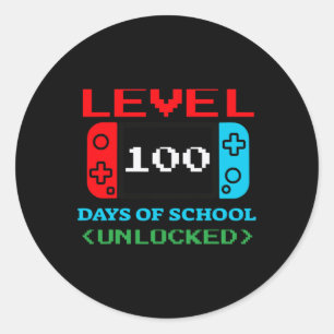 Sticker Rond Niveau 100 Jours D'École Déverrouillé 3